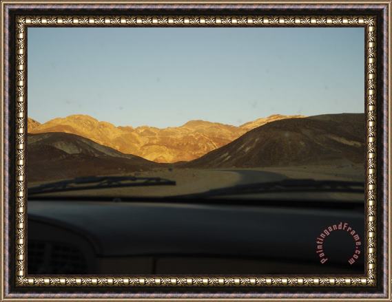 Raymond Gehman View Through Windshield of Mountainous Death Valley Landscape Framed Print