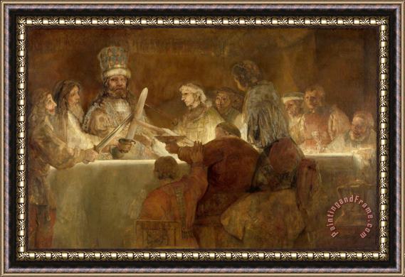 Rembrandt Harmensz van Rijn The Conspiracy of The Batavians Under Claudius Civilis Framed Painting