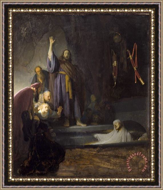 Rembrandt Harmensz van Rijn The Raising of Lazarus Framed Painting