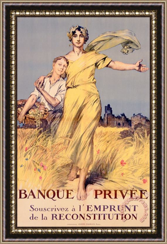 Rene Lelong Poster Advertising The National Loan Framed Painting