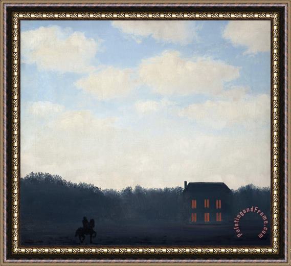 rene magritte Landscape with Rider (l'empire Des Lumieres) Framed Painting