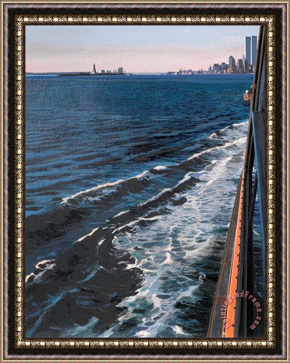 Richard Estes Staten Island Ferry with View of Manhattan II Framed Painting