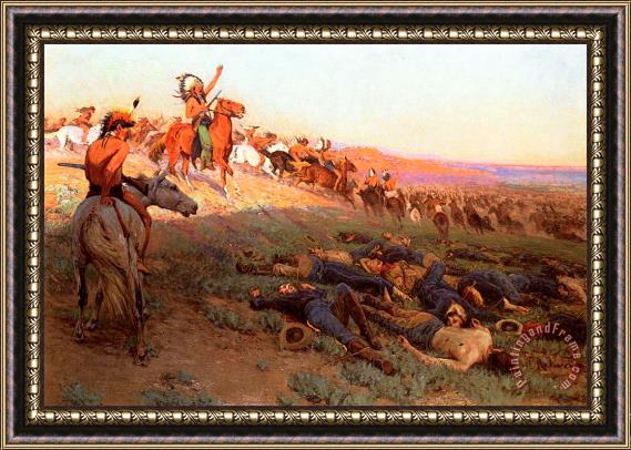 Richard Lorenz Custer's Last Stand Framed Painting
