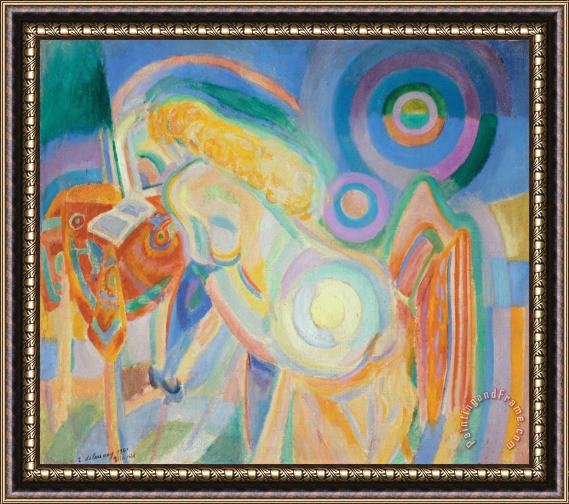 Robert Delaunay Femme Nue Lisant (nude Woman Reading) Framed Painting