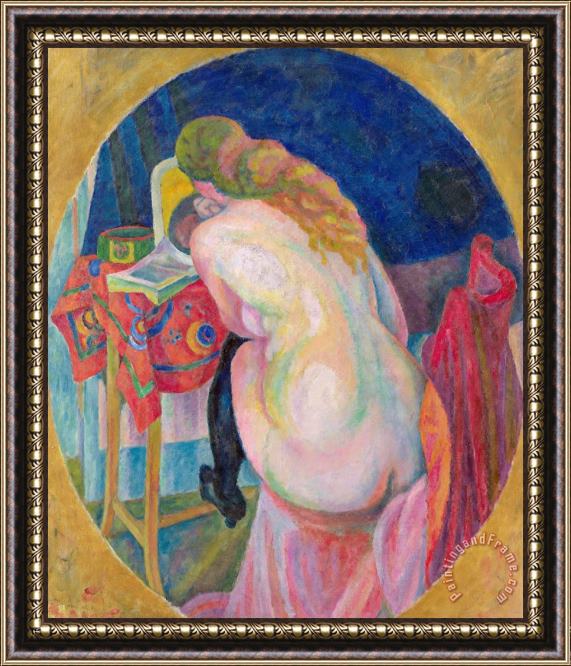 Robert Delaunay Nude Woman Reading Framed Painting