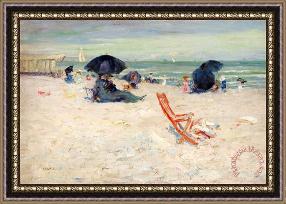 Robert Henri Beach at Atlantic City Framed Painting
