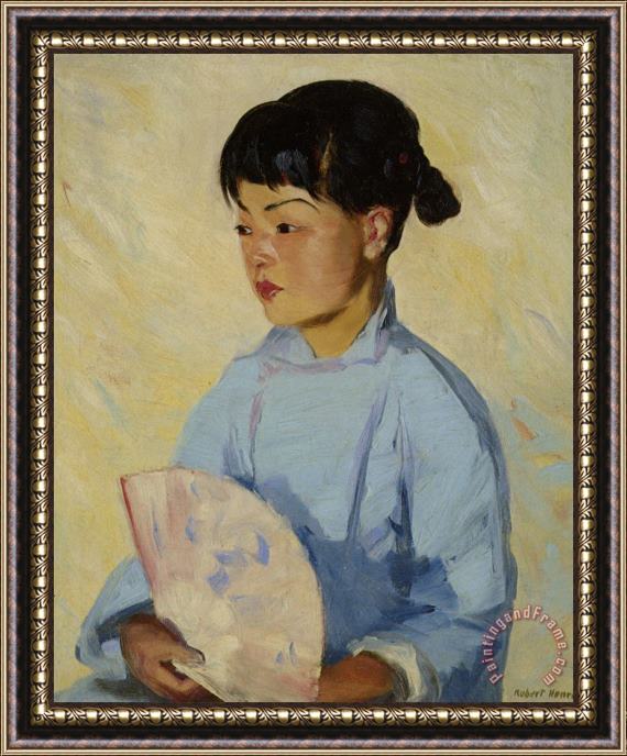 Robert Henri Chinese Girl with Fan Framed Print