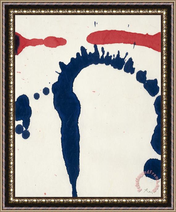 Robert Motherwell Lyric Suite: Red And Blue #2 Framed Painting