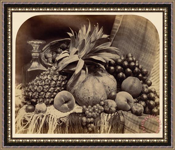 Roger Fenton  Still Life with Fruit And Decanter Framed Painting