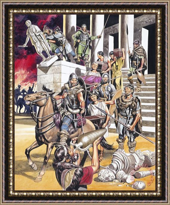 Ron Embleton The Fall of the Roman Empire in the West Framed Painting