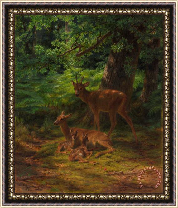 Rosa Bonheur Deer in Repose Framed Painting