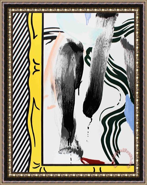 Roy Lichtenstein Against Apartheid, Brushstrokes, 1983 Framed Print