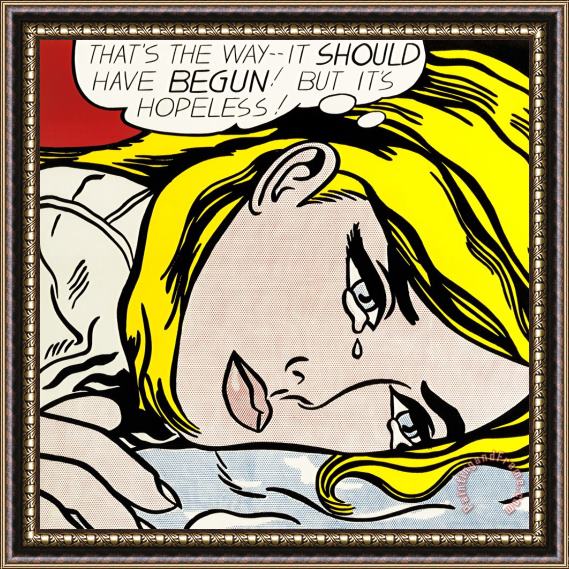 Roy Lichtenstein Hopeless Framed Painting