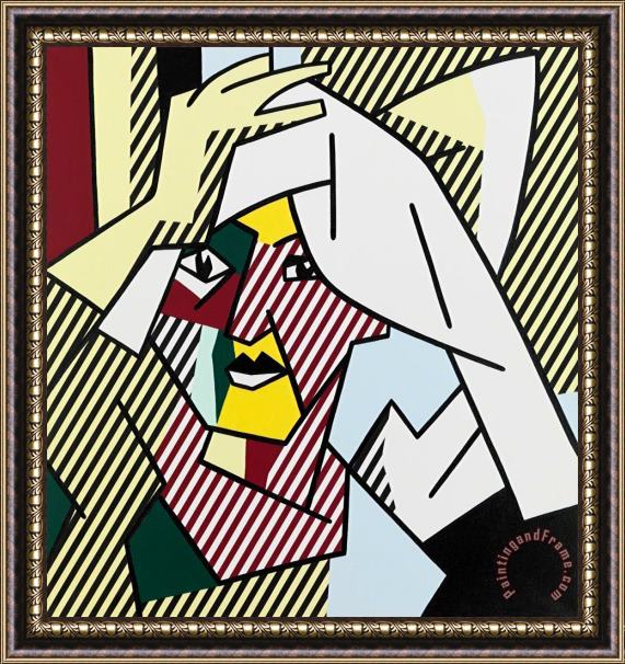 Roy Lichtenstein Woman Drying Her Hair, 1980 Framed Painting