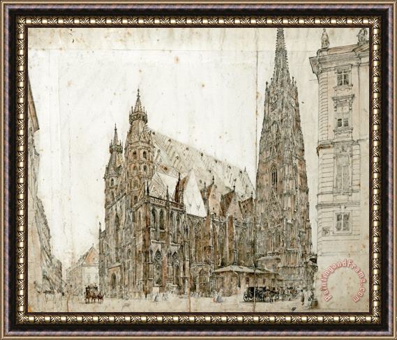 Rudolf Von Alt St. Stephen's Cathedral, Vienna Framed Painting