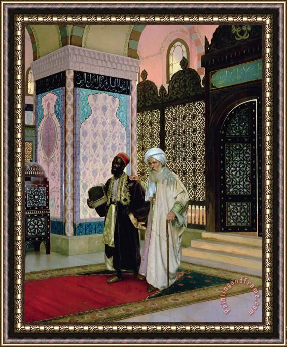 Rudolphe Ernst After Prayers At The Mosque Framed Painting