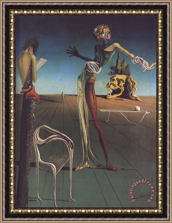 Salvador Dali Woman with a Head of Roses Framed Print