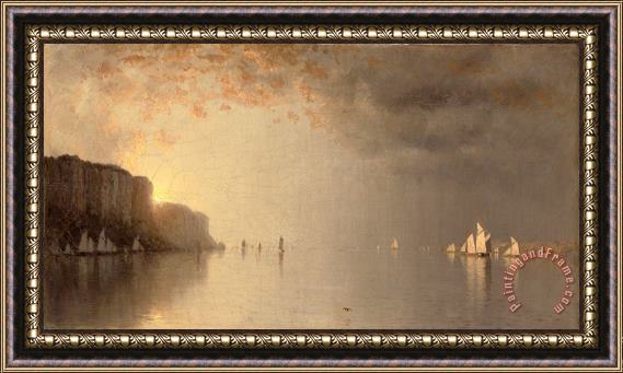 Sanford Robinson Gifford Sunset on The Hudson, 1876 Framed Painting