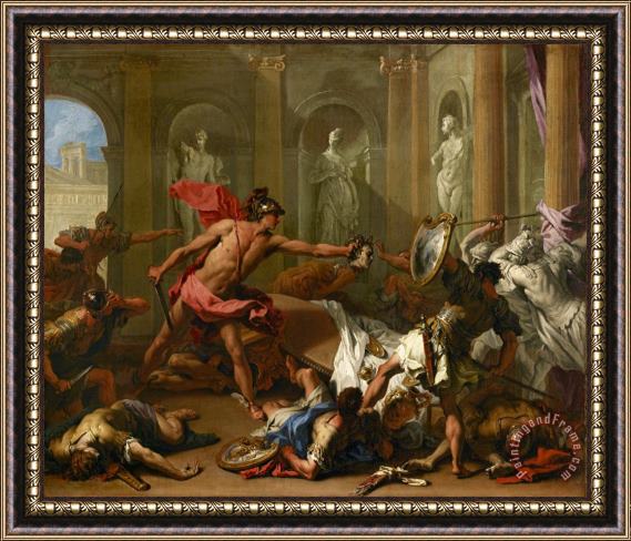 Sebastiano Ricci Perseus Confronting Phineus with The Head of Medusa Framed Painting