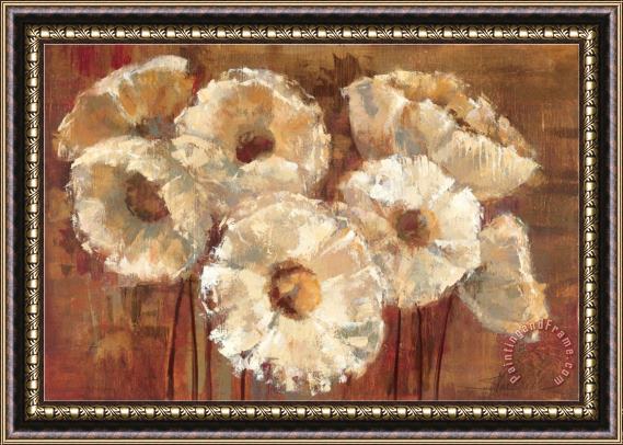 Silvia Vassileva Waltzing Poppies Framed Painting