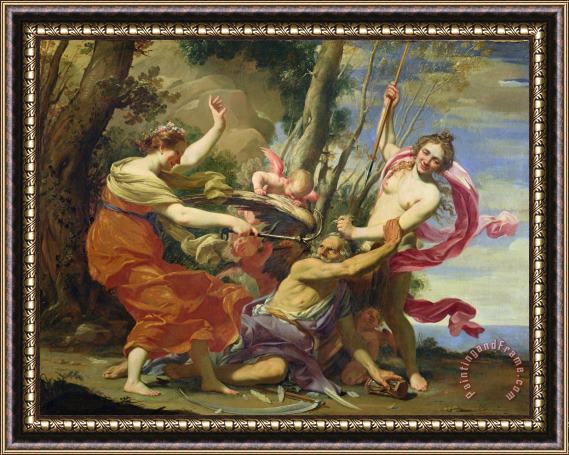 Simon Vouet Time Overcome by Youth and Beauty Framed Print