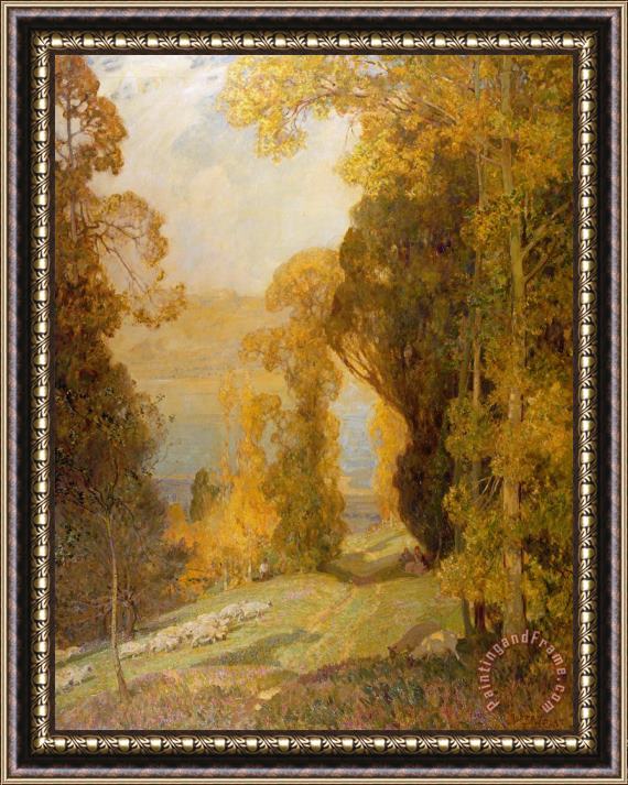 Sir Alfred East Lake Bourget from Mont Revard Framed Painting