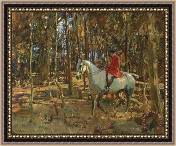 Sir Alfred James Munnings The Whip, Trevelloe Wood, Cornwall Framed Painting