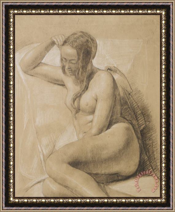 Sir John Everett Millais Seated Female Nude Framed Painting