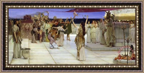 Sir Lawrence Alma-Tadema A Dedication to Bacchus Framed Print