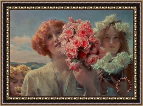 Sir Lawrence Alma-Tadema Summer Offering Framed Painting