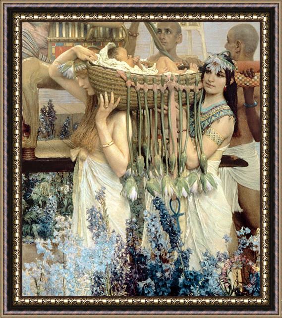 Sir Lawrence Alma-Tadema The Finding of Moses by Pharaoh's Daughter Framed Painting
