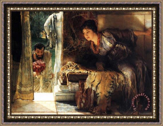 Sir Lawrence Alma-Tadema Welcome Footsteps Framed Painting