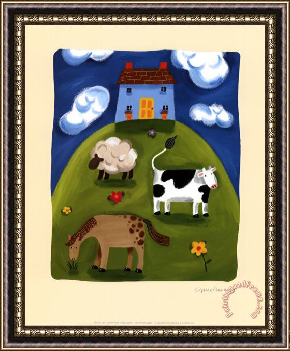 Sophie Harding Blue Farmhouse Framed Print