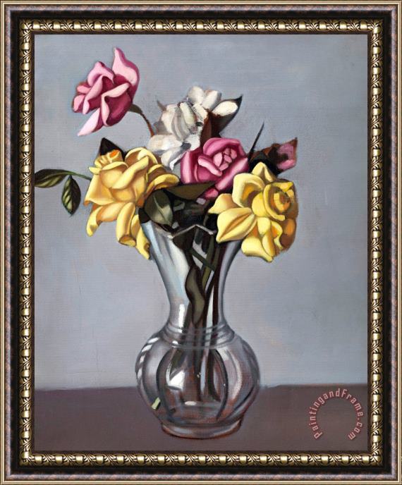 tamara de lempicka Roses Dans Un Vase, 1952 Framed Painting