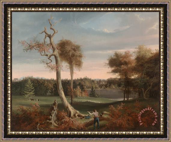 Thomas Cole The Woodchopper, Lake Featherstonhaugh Framed Painting