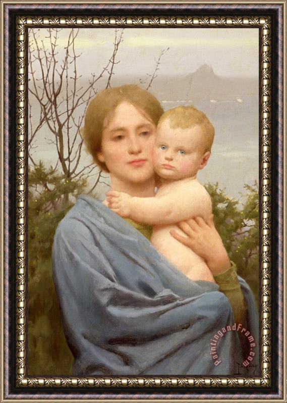 Thomas Cooper Gotch Madonna of the Mount Framed Painting