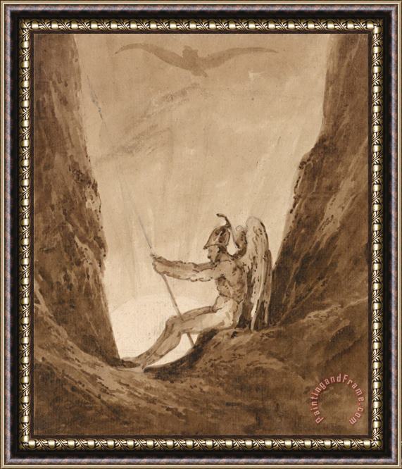 Thomas Girtin The Archangel Gabriel Awaiting Night Framed Painting