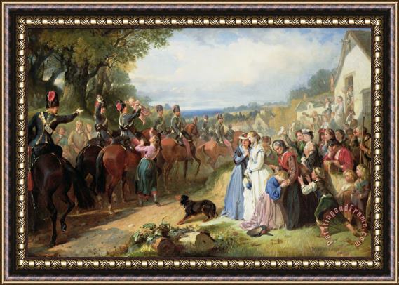 Thomas Jones Barker The Girls We Left Behind Us - The Departure of the 11th Hussars for India Framed Print
