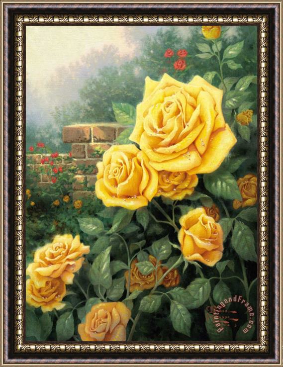 Thomas Kinkade A Perfect Yellow Rose Framed Print