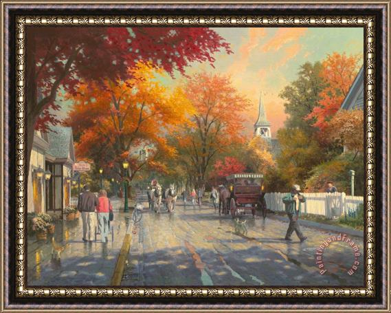 Thomas Kinkade Autumn on Mackinac Island Framed Painting