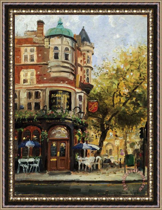 Thomas Kinkade Bloomsbury Cafe Framed Painting