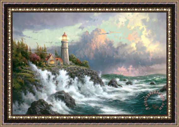 Thomas Kinkade Conquering The Storms Framed Painting