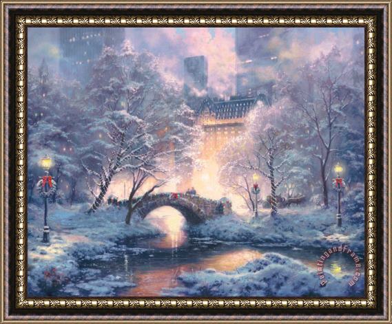 Thomas Kinkade Holiday at Central Park Framed Painting