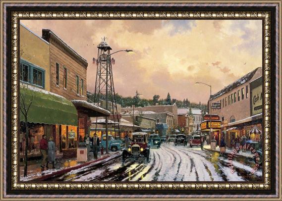 Thomas Kinkade Main Street Matinee Framed Painting