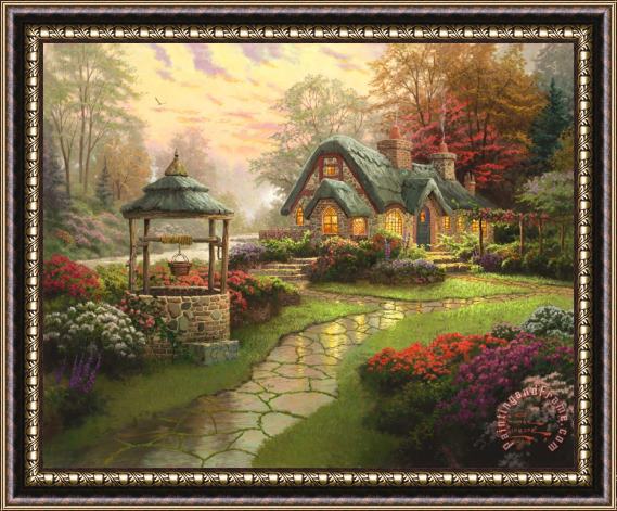 Thomas Kinkade Make a Wish Cottage Framed Painting