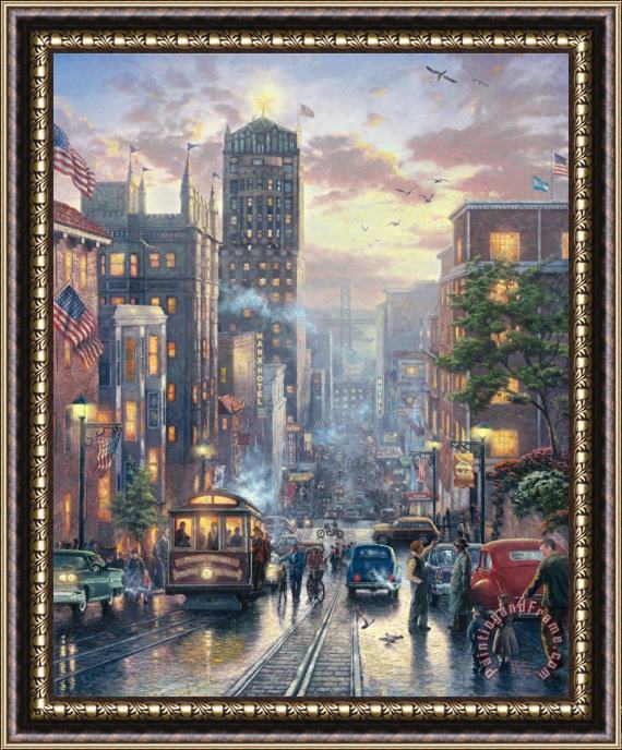 Thomas Kinkade San Francisco, Powell Street Framed Painting