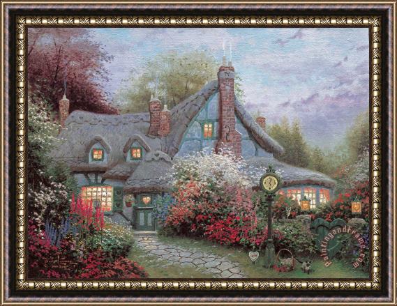 Thomas Kinkade Sweetheart Cottage Framed Painting