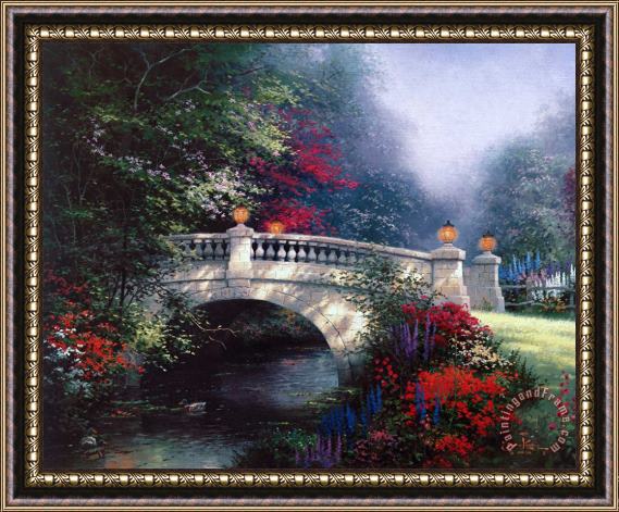 Thomas Kinkade The Broadwater Bridge, Thomashire Framed Painting