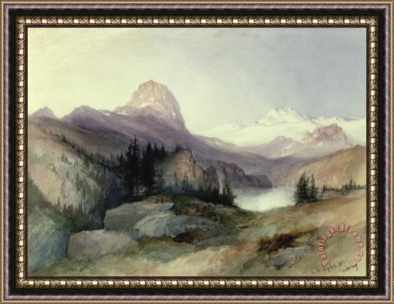 Thomas Moran In the Bighorn Mountains Framed Painting