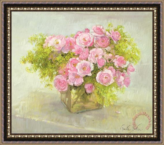 Timothy Easton Alchemilla And Roses Framed Print